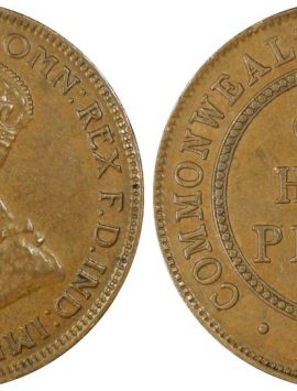 QUALITY 1923 Half Penny PCGS AU53