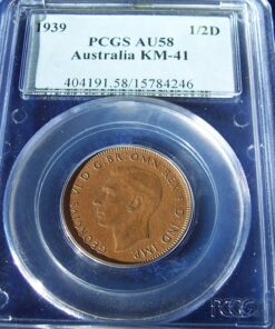 1939 Half Penny PCGS AU58 - KM-41 Roo reverse