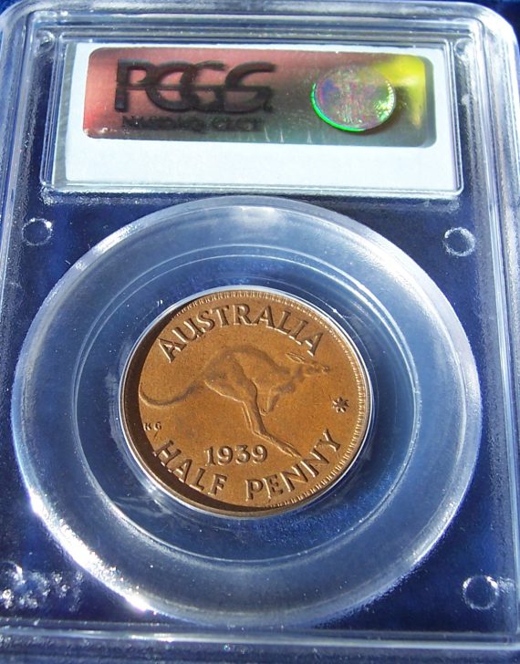 1939 Half Penny PCGS AU58 - KM-41 Roo reverse