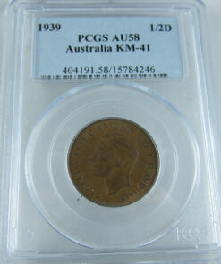 1939 Roo Half Penny PCGS AU58