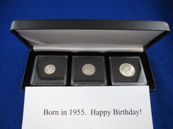 60th birthday silver set for those born 1955