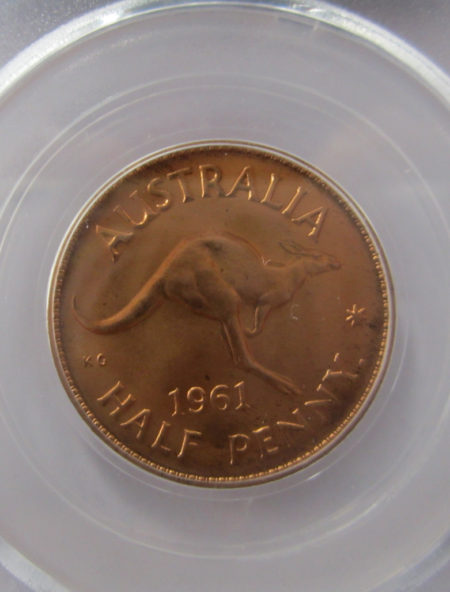 1961 Half Penny. PGDS PR64RD.