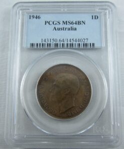 1946 Australian Penny. Guaranteed genuine. Choice coin PCGS MS64