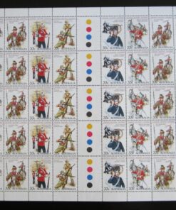 1985 Colonial Military Uniforms. Half sheet MNH