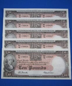 Coombs Wilson R63 Ten Pound Note, Choose from a run of 5