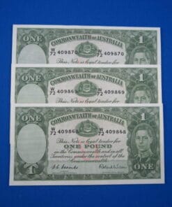 1952 One Pound Coombs Wilson 1st prefix. Buy 1,2 or 3!