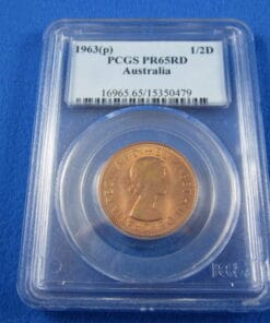 1963 PROOF half penny. PCGS PR65 RD