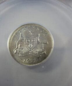 1911 George V sixpence AU58