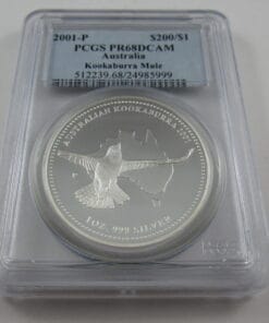 2001 Silver Kookaburra $200 MULE. PCGS PR68 DCAM