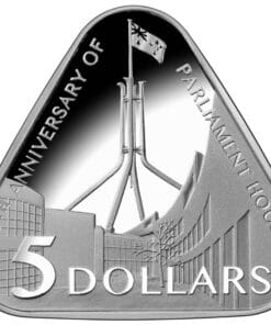 2013 $5 Parliament House Triangle Shaped SILVER PROOF Coin.