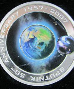 2007 Sputnik 50th Anniversary Cook Island Coloured Silver Proof Coin