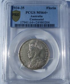 1934/5 Centenary Florin in PCGS MS64+