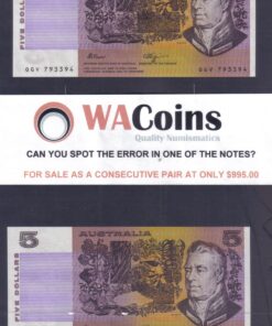 ERROR NOTE Fraser Higgins $5 consec pair