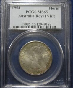 1954 Royal Visit Florin in MS65